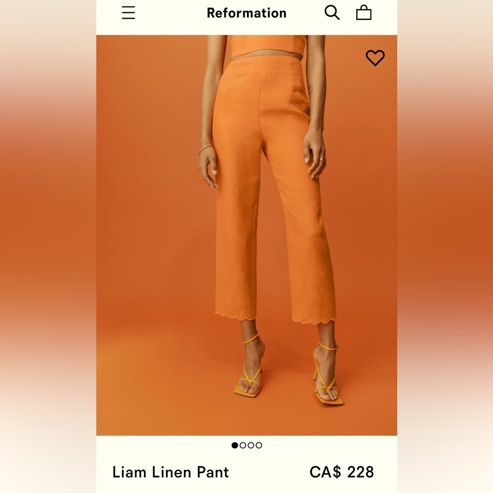 WHITE Reformation linen pants